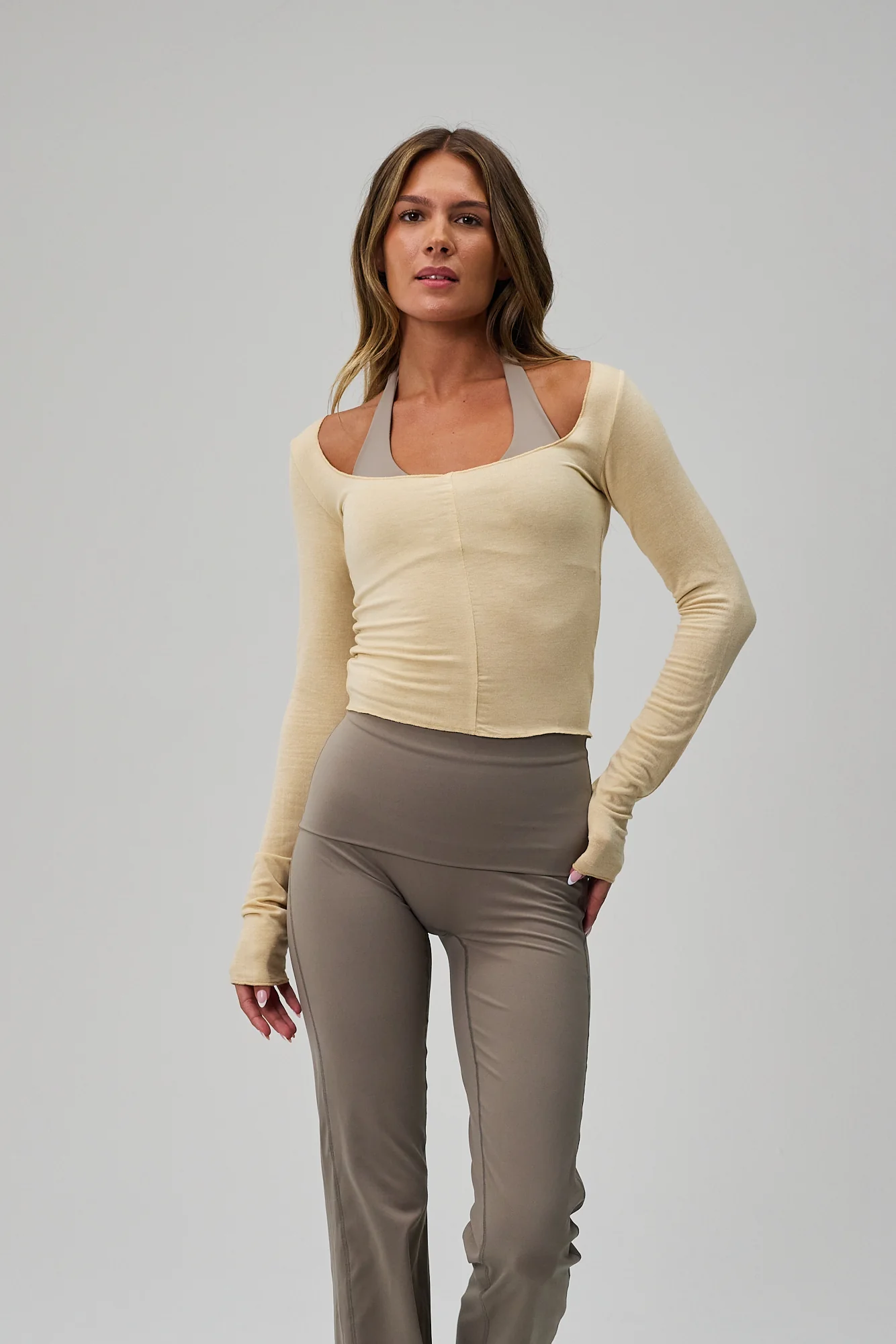 Ballet Long Sleeve Blouse - Beige