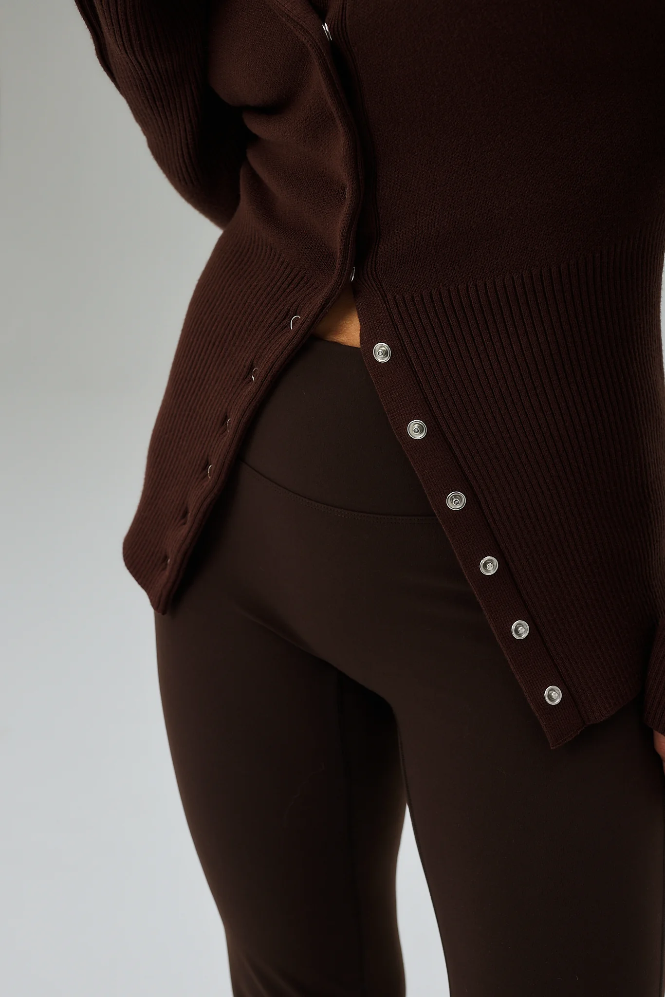 Contour Rib Knit - Pecan Brown - Image 4