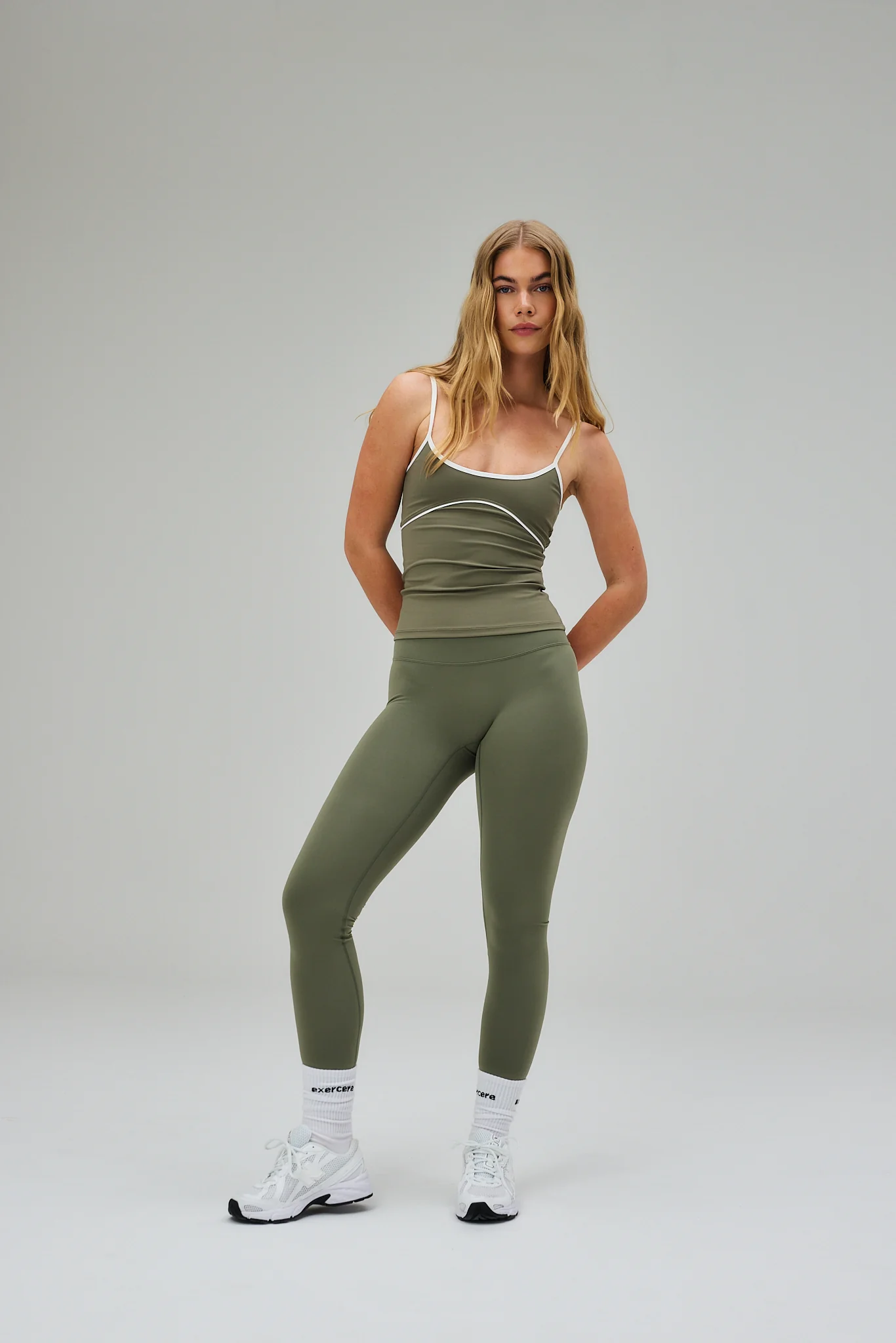 Contrast Tank Top - Olive Green - Image 5