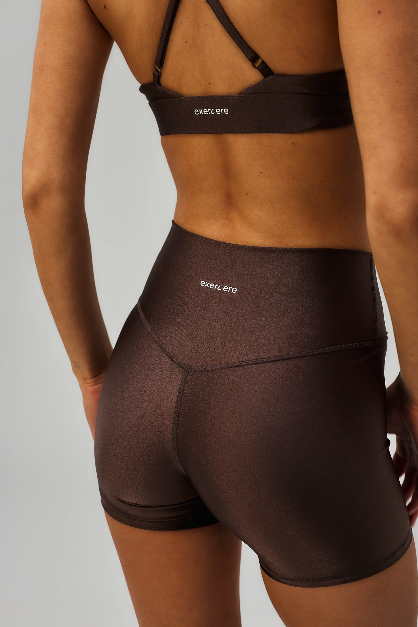 Mini Fleek Shorts - Glossy Pecan Brown - Image 3