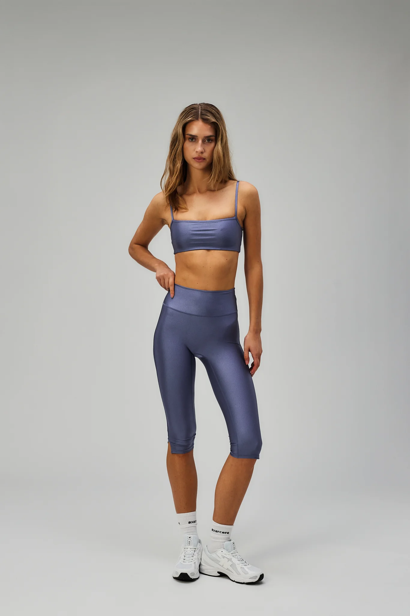 Neaty Capri Tights - Glossy Meadow Blue