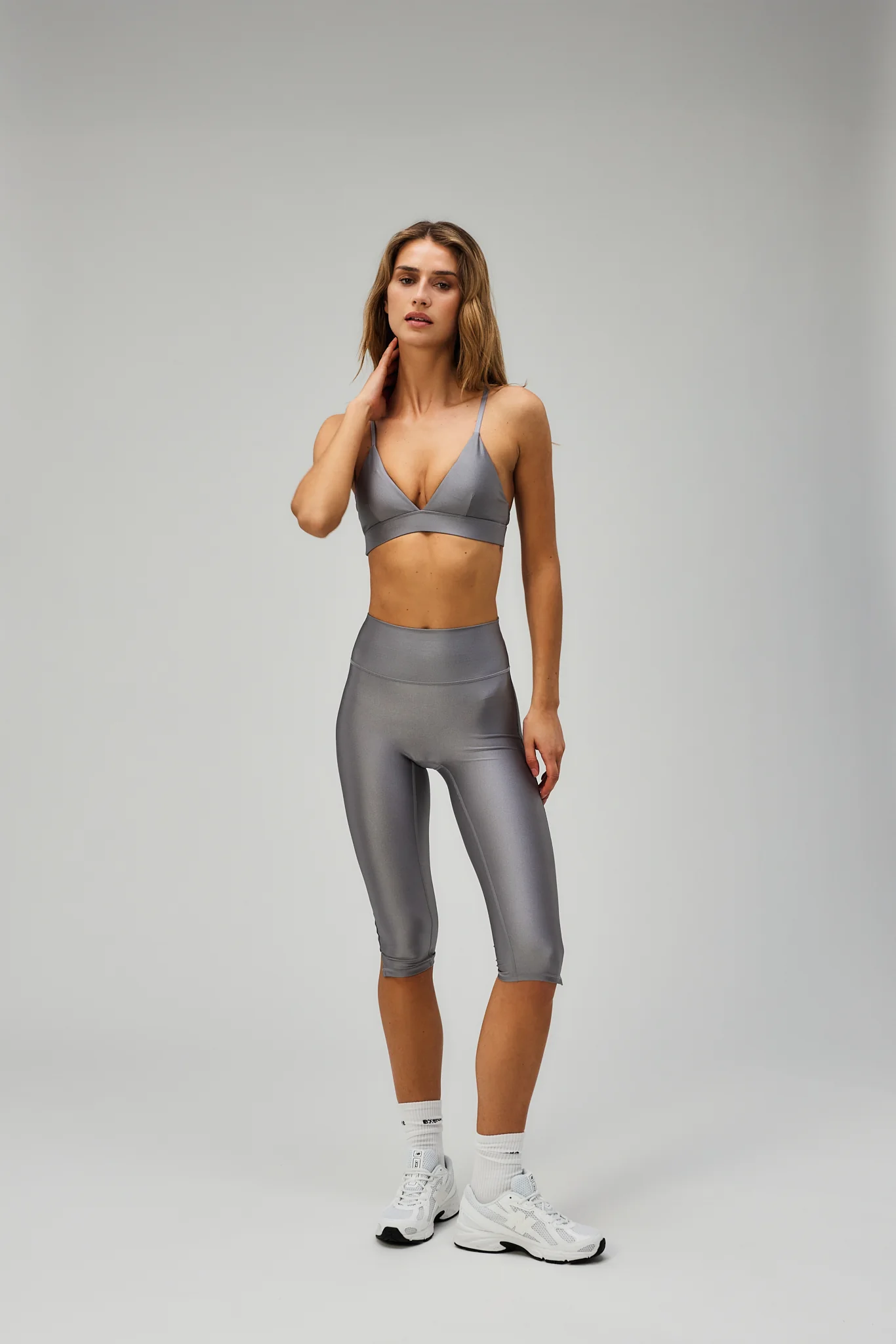 Neaty Capri Tights - Glossy Silver Shadow - Image 5