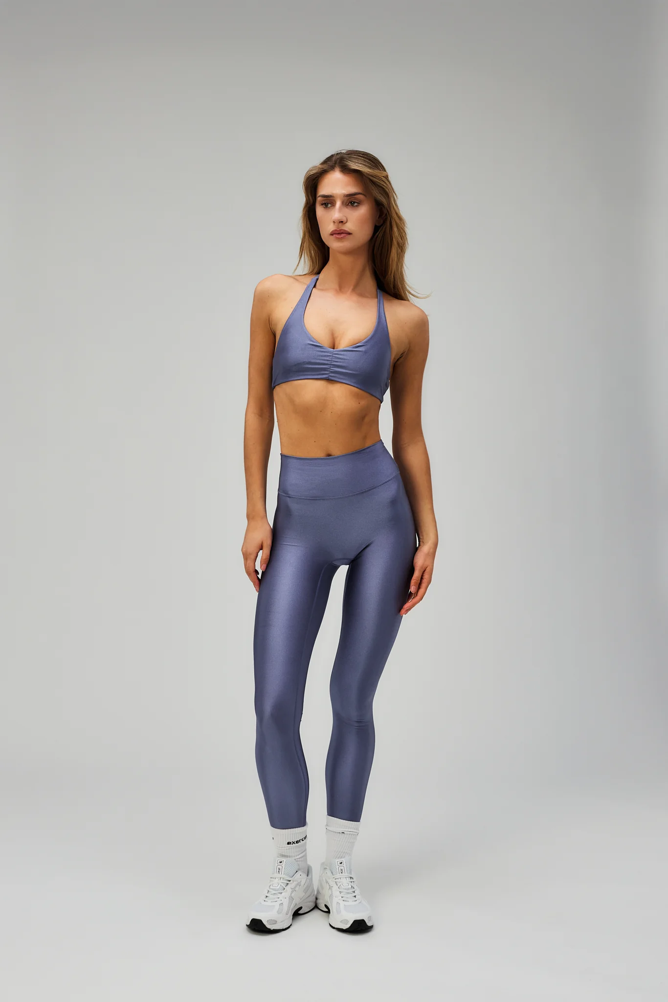 Scrunch Halter Bra - Glossy Meadow Blue - Image 4