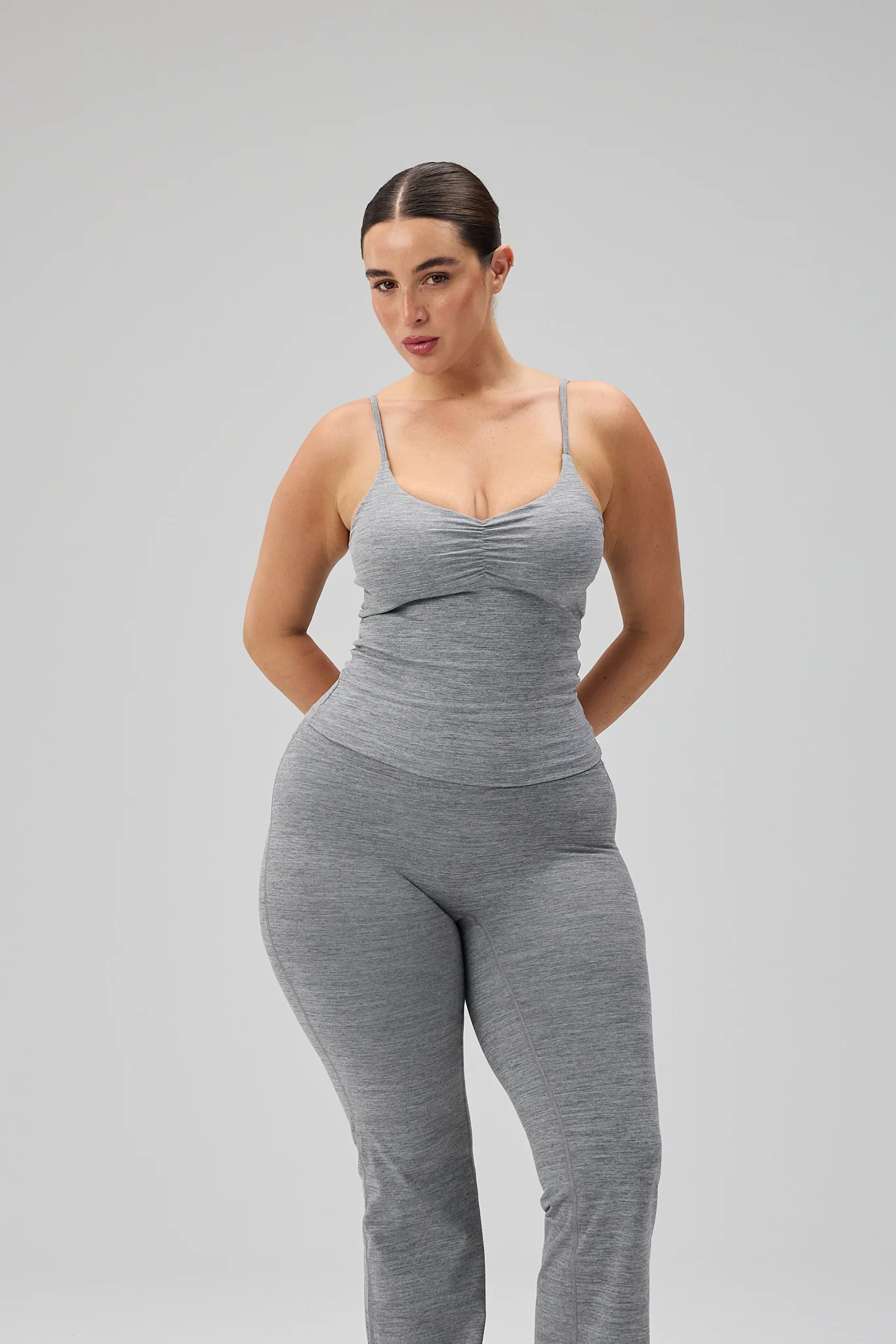 Scrunch Tank Top - Grey Melange