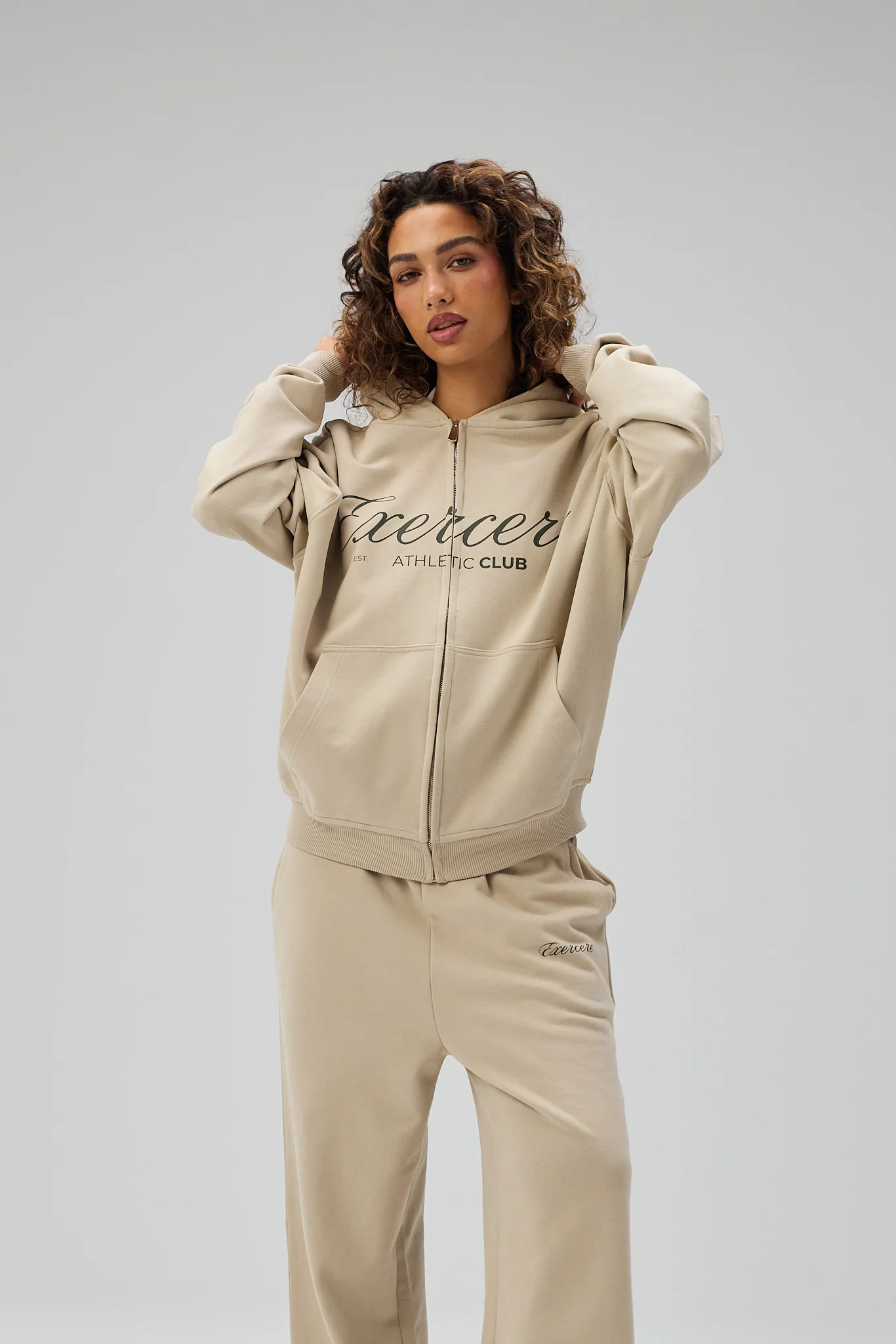 Signature Script Zip Hoodie - Sandstone